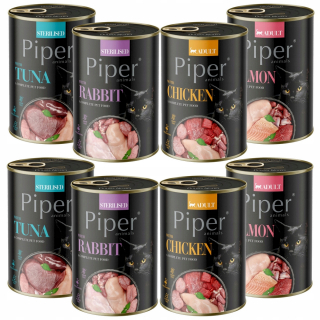 PIPER Dolina Noteci mokré krmivo pre mačky, mix príchutí, 8 x 400 g, bez obilnín